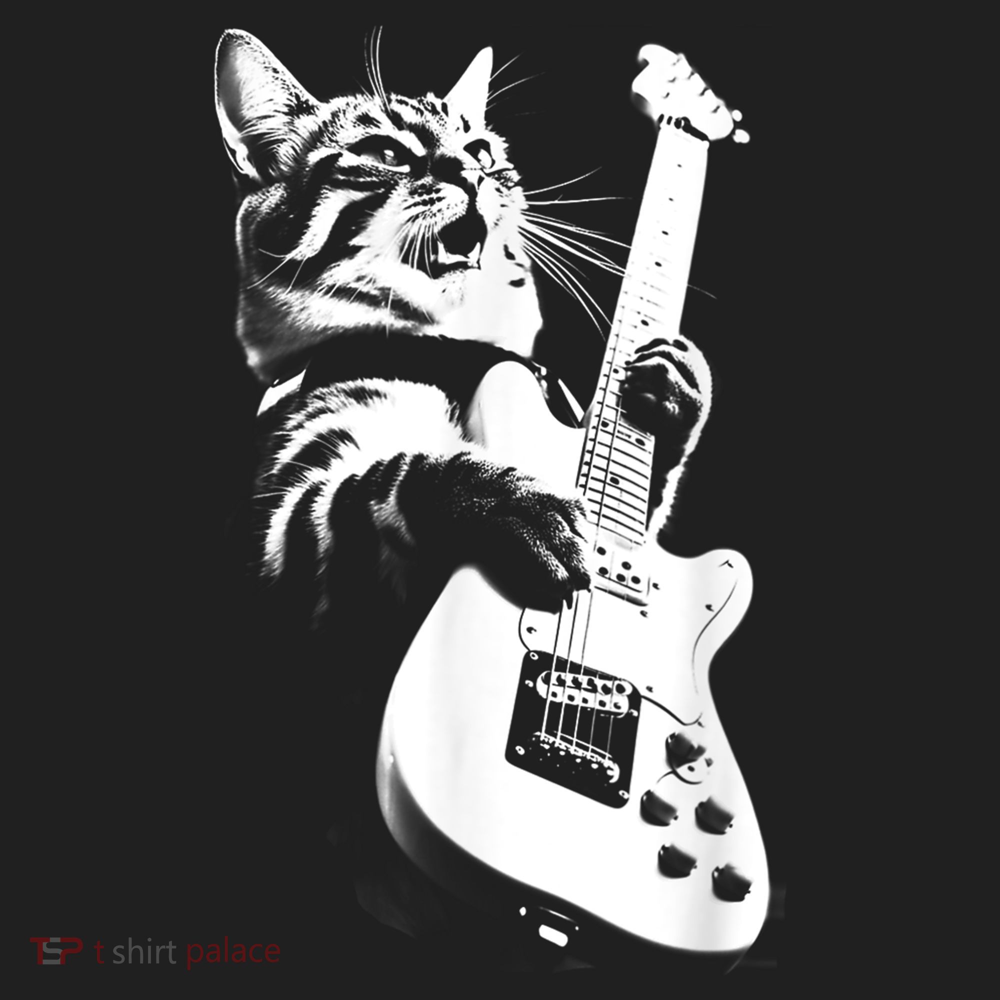 Rock Cat Playing Guitar Funny Guitar Cat Hat