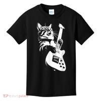 Rock Cat Playing Guitar Funny Guitar Cat Kids T-Shirt thumb 0