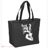 Rock Cat Playing Guitar Funny Guitar Cat Tote Bag thumb 2