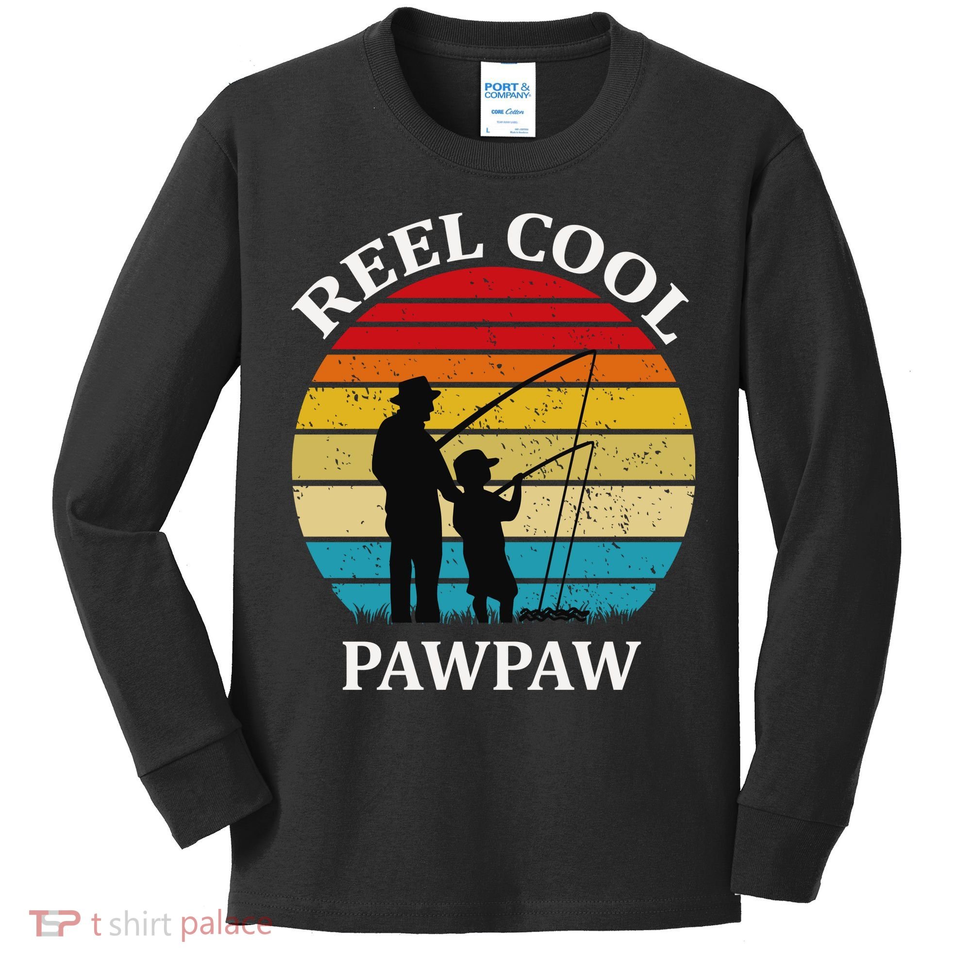 Reel Cool Paw Paw Kids Long Sleeve Shirt