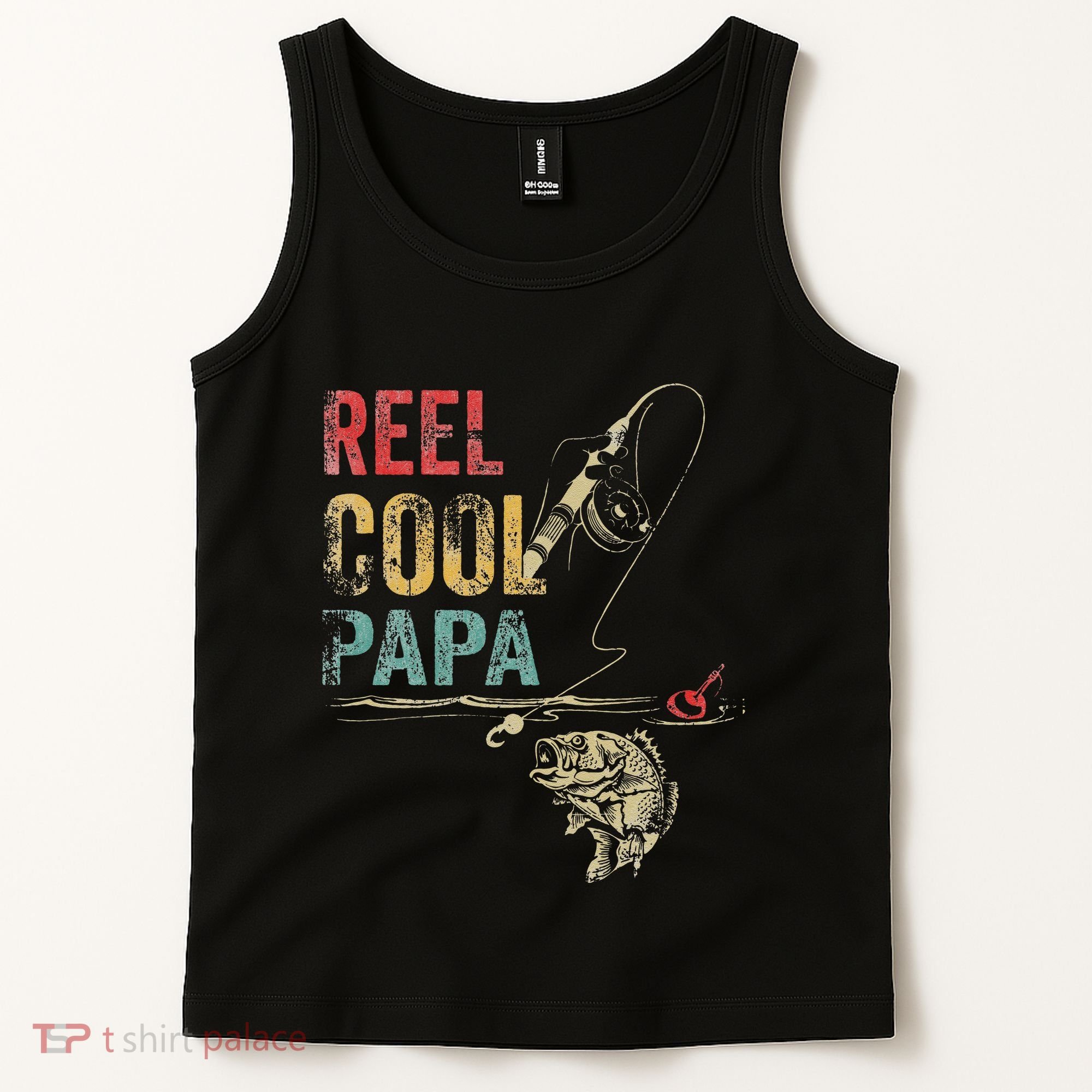 Reel Cool Papa Fish Fishing Fathers Day Tank Top