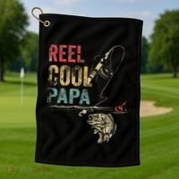 Reel Cool Papa Fish Fishing Fathers Day Golf Towel thumb 1
