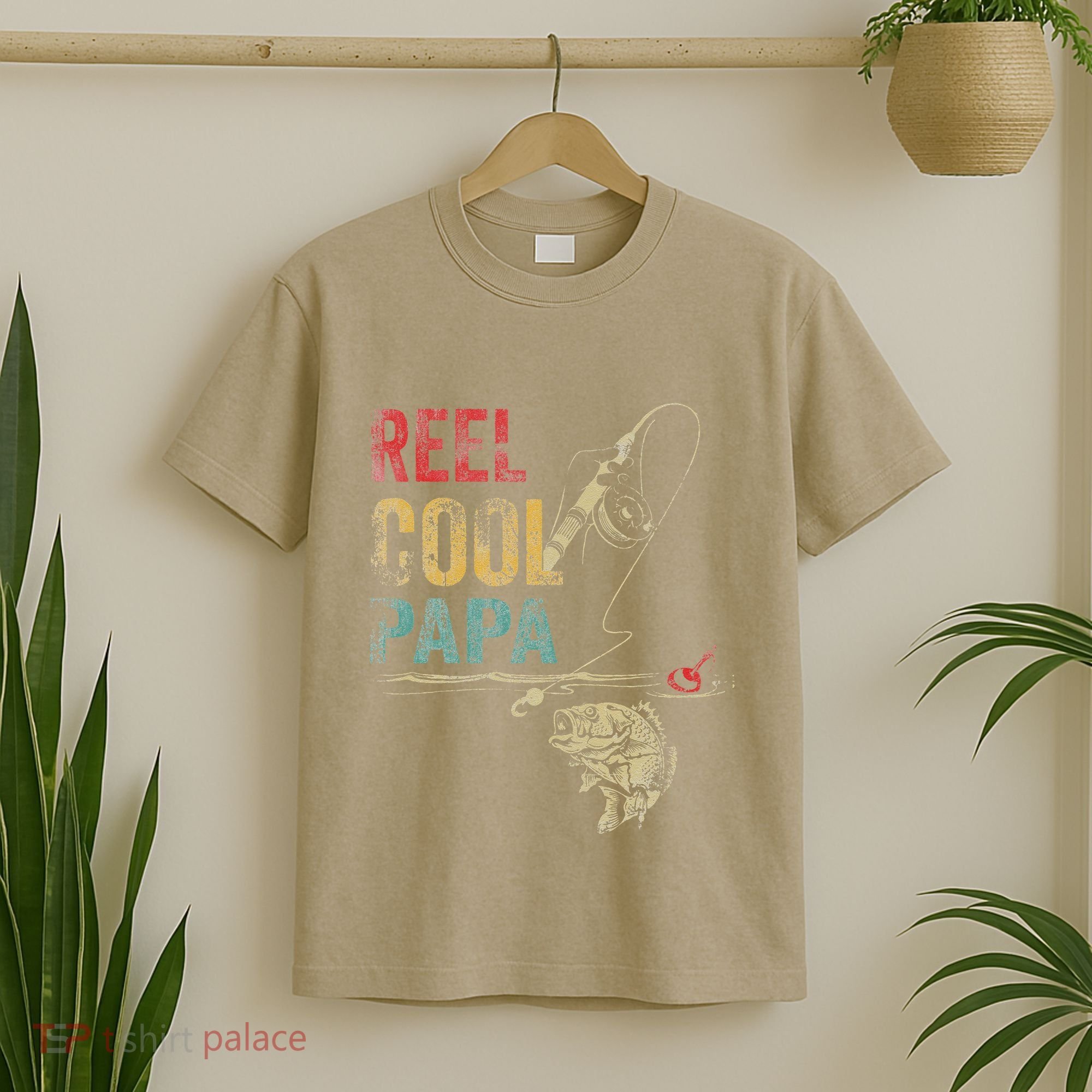 Reel Cool Papa Fish Fishing Fathers Day T-Shirt