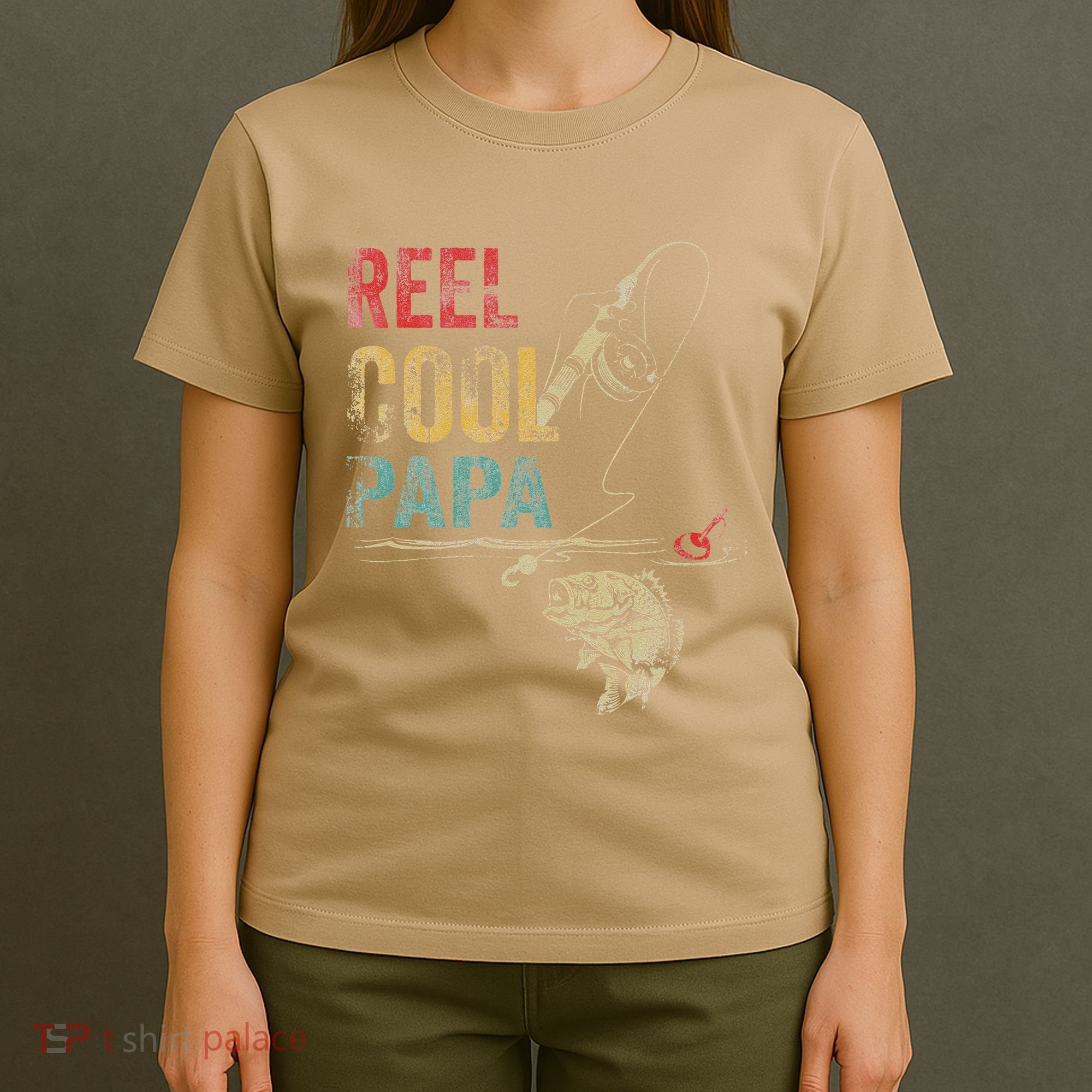 Reel Cool Papa Fish Fishing Fathers Day T-Shirt