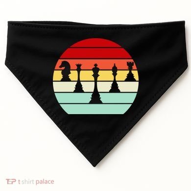 Retro Chess Pieces USA-Made Doggie Bandana