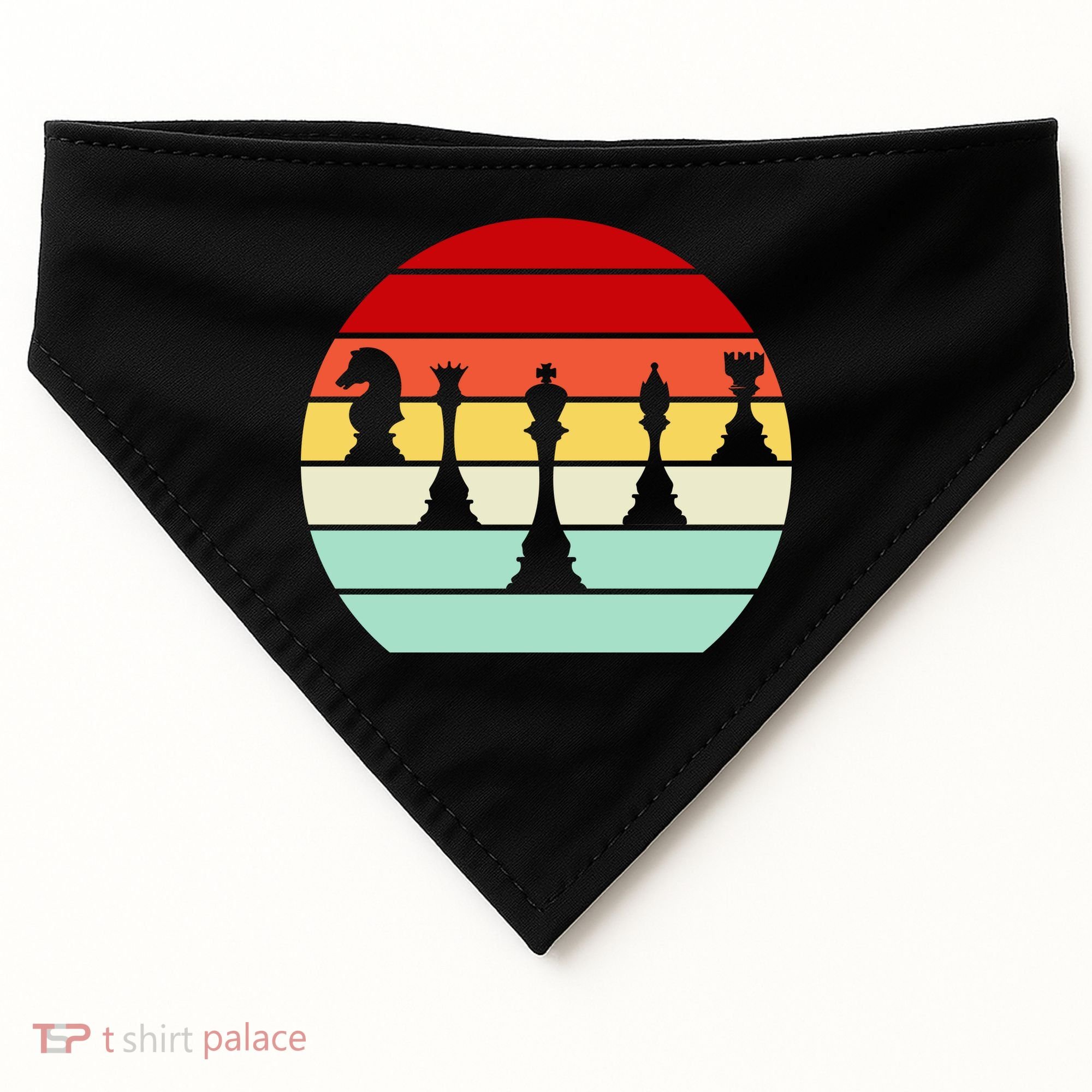 Retro Chess Pieces USA-Made Doggie Bandana