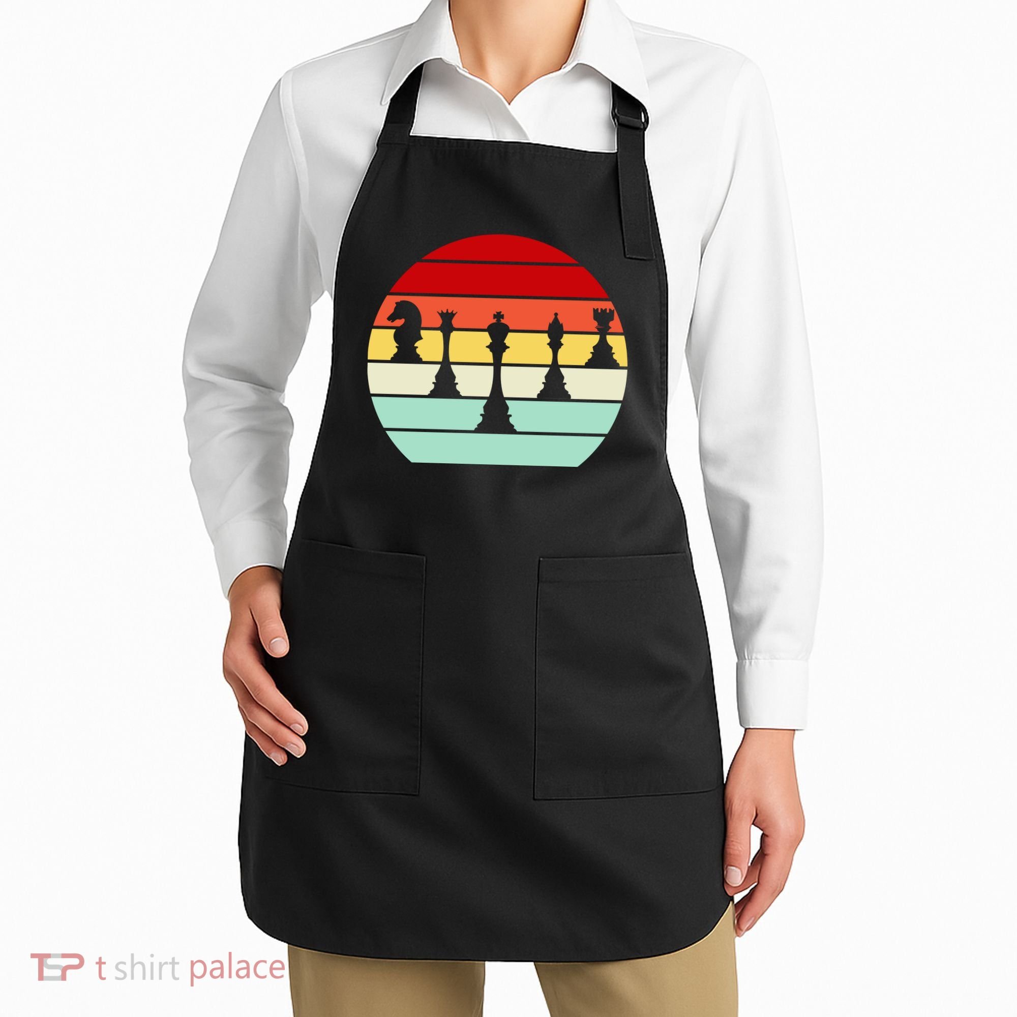 Retro Chess Pieces Apron