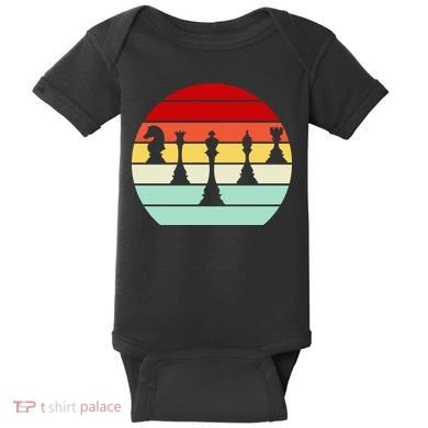 Retro Chess Pieces Baby Bodysuit