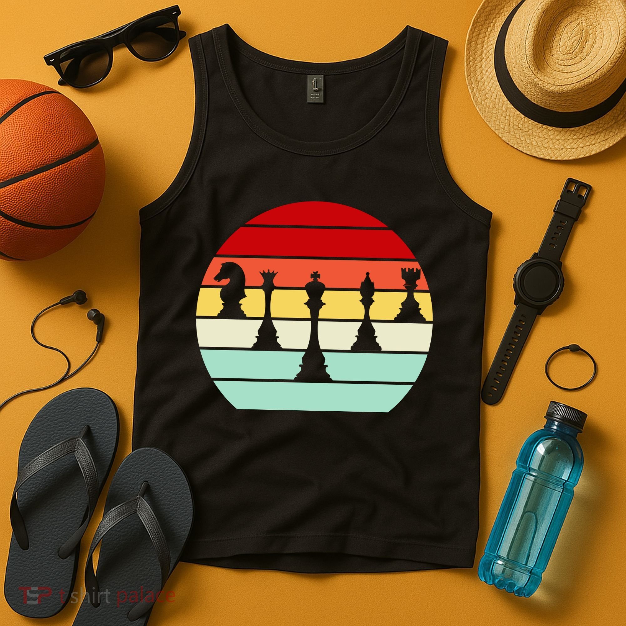 Retro Chess Pieces Tank Top