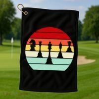 Retro Chess Pieces Golf Towel thumb 1