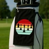 Retro Chess Pieces Golf Towel thumb 2