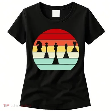 Retro Chess Pieces Women's T-Shirt