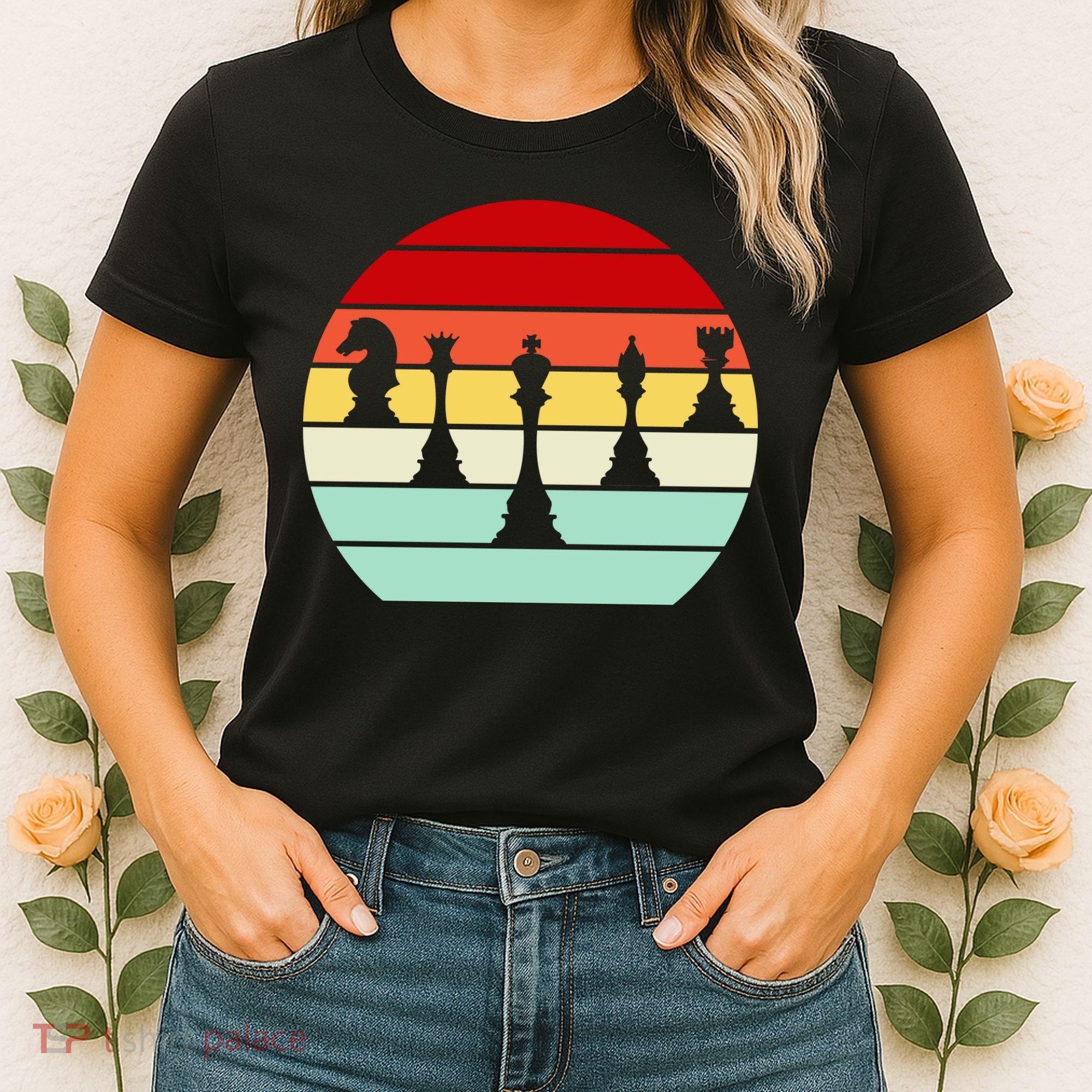 Retro Chess Pieces Women's T-Shirt