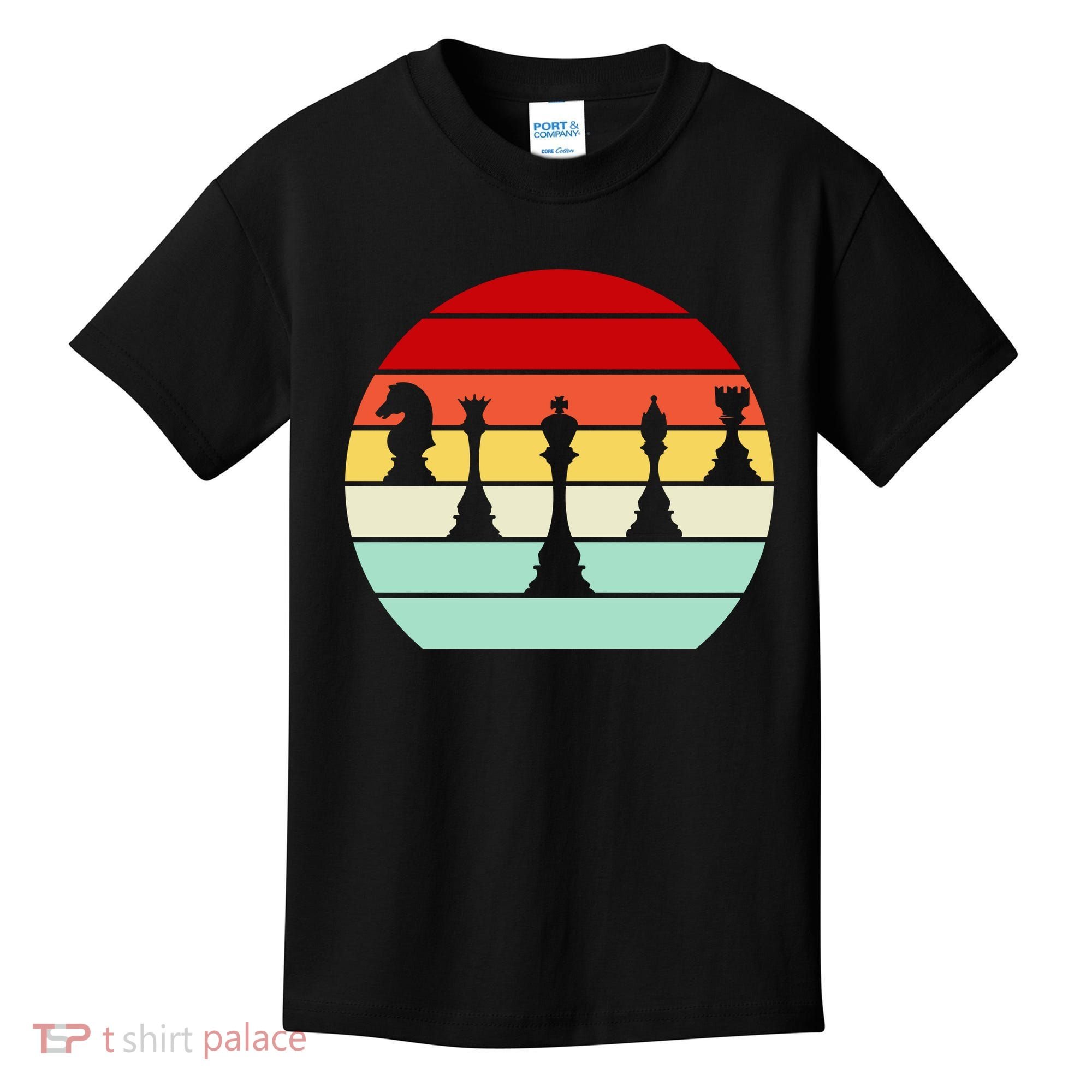 Retro Chess Pieces Kids T-Shirt