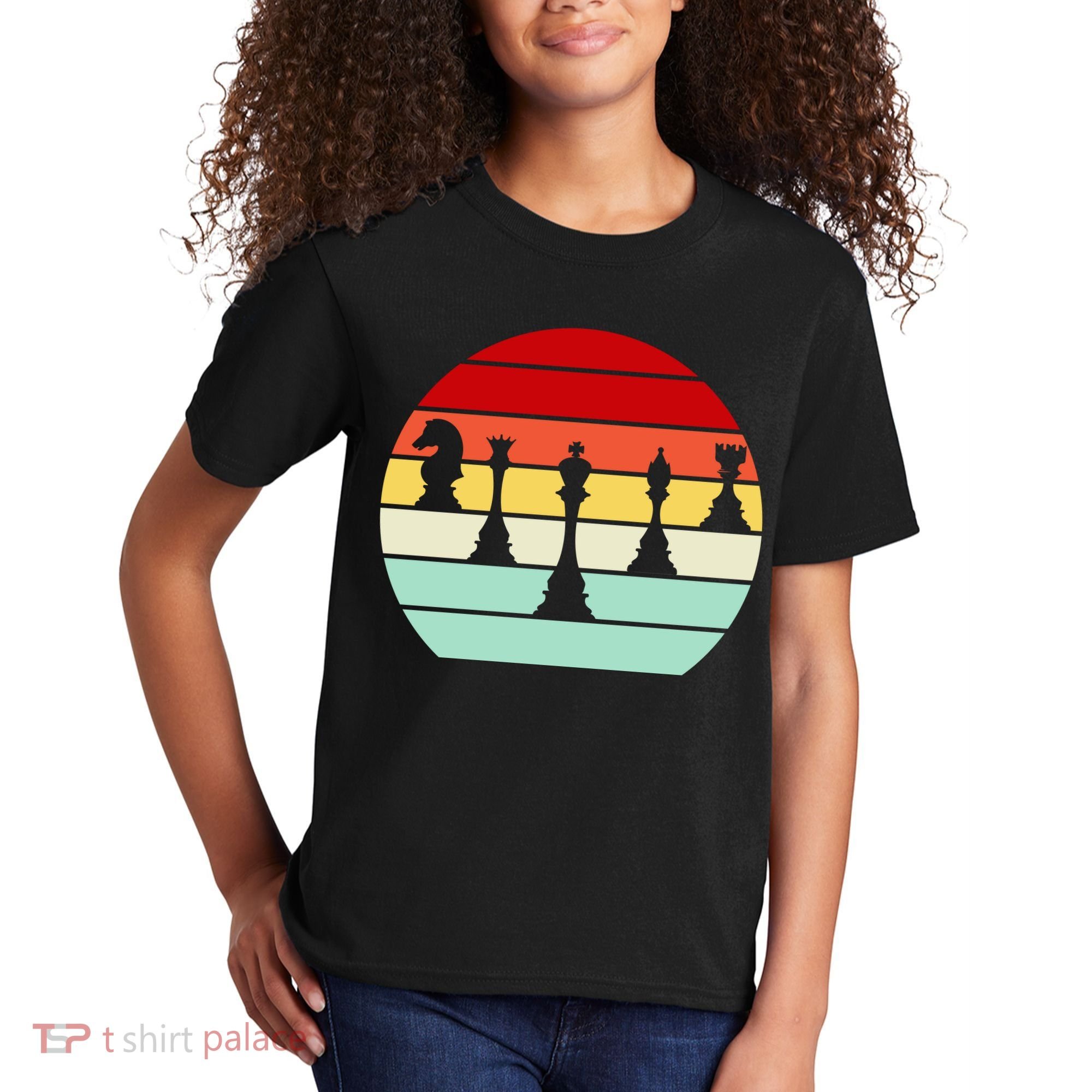 Retro Chess Pieces Kids T-Shirt