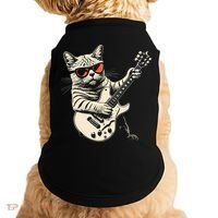 Rock Cat Playing Guitar Rock Kitty Funny Guitar Cat Doggie Tank thumb 0