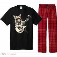 Rock Cat Playing Guitar Rock Kitty Funny Guitar Cat Pajama Set thumb 0