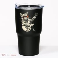 Rock Cat Playing Guitar Rock Kitty Funny Guitar Cat Tumbler thumb 0