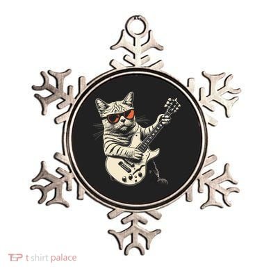 Rock Cat Playing Guitar Rock Kitty Funny Guitar Cat Ornament