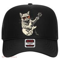 Rock Cat Playing Guitar Rock Kitty Funny Guitar Cat Hat thumb 0