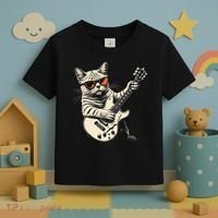 Rock Cat Playing Guitar Rock Kitty Funny Guitar Cat Toddler T-Shirt thumb 3