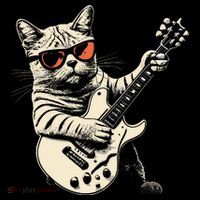 Rock Cat Playing Guitar Rock Kitty Funny Guitar Cat Women's T-Shirt thumb 6