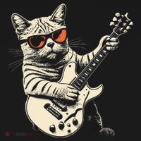 Rock Cat Playing Guitar Rock Kitty Funny Guitar Cat Kids Sweatshirt thumb 2