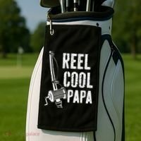 Reel Cool Papa Fishing Daddy Fathers Day Golf Towel thumb 2