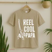 Reel Cool Papa Fishing Daddy Fathers Day T-Shirt thumb 2