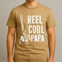 Reel Cool Papa Fishing Daddy Fathers Day T-Shirt thumb 3