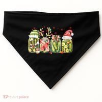 Retro Canned Pickle Christmas Light Xmas Pajama Pickle Lover USA-Made Doggie Bandana thumb 0