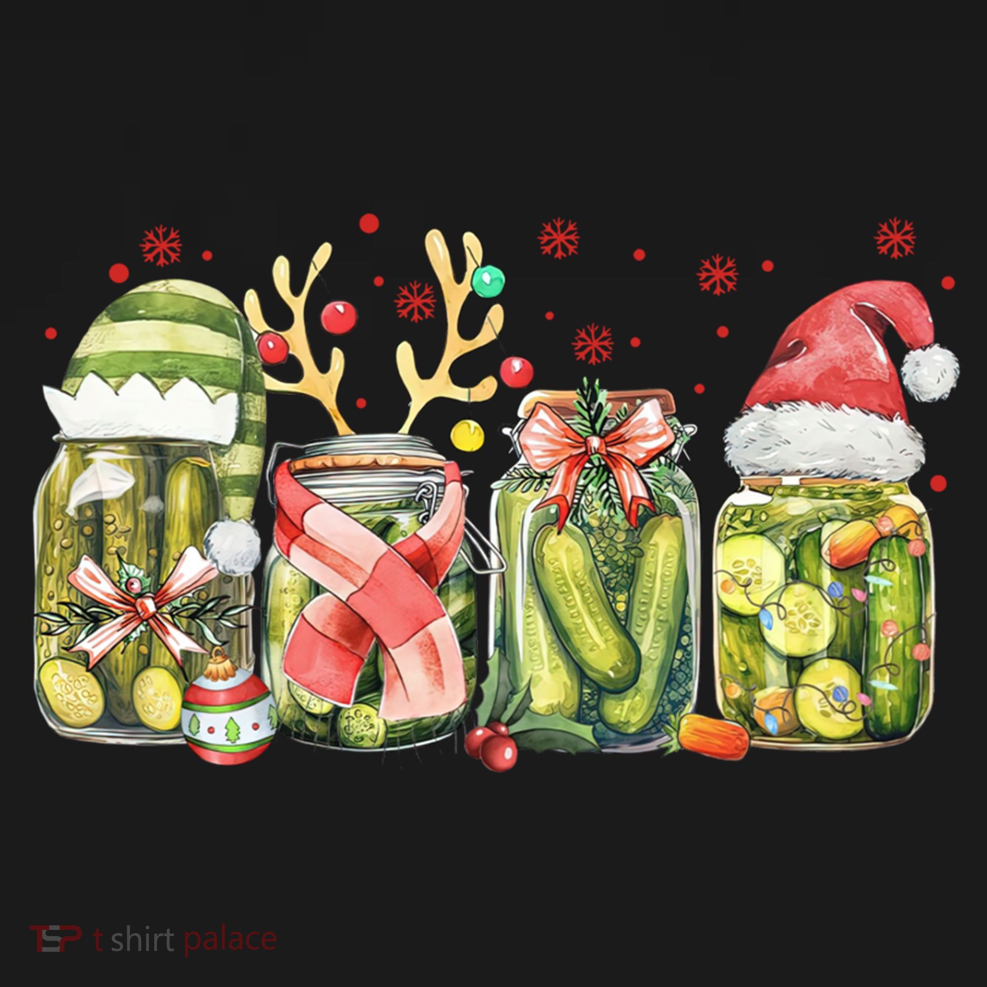 Retro Canned Pickle Christmas Light Xmas Pajama Pickle Lover T-Shirt