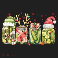 Retro Canned Pickle Christmas Light Xmas Pajama Pickle Lover Beanie thumb 2