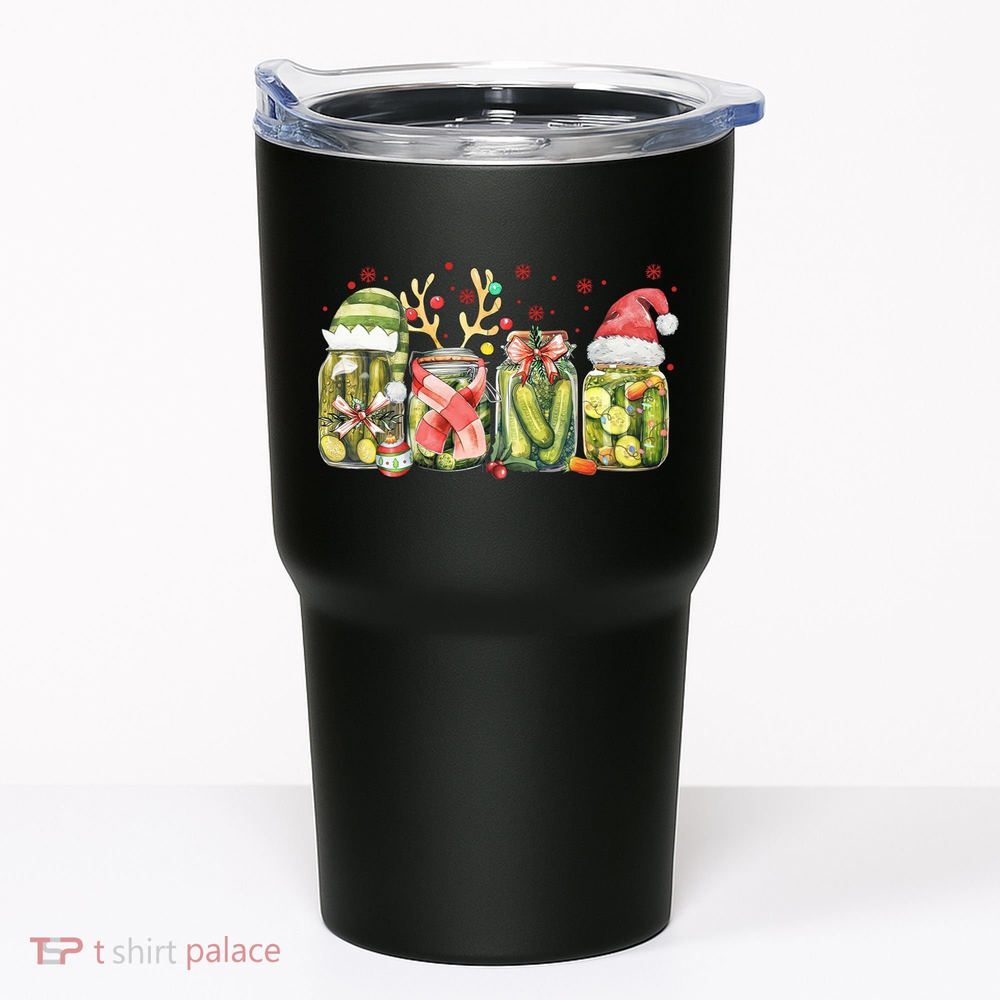 Retro Canned Pickle Christmas Light Xmas Pajama Pickle Lover Tumbler