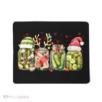 Retro Canned Pickle Christmas Light Xmas Pajama Pickle Lover Mousepad thumb 0