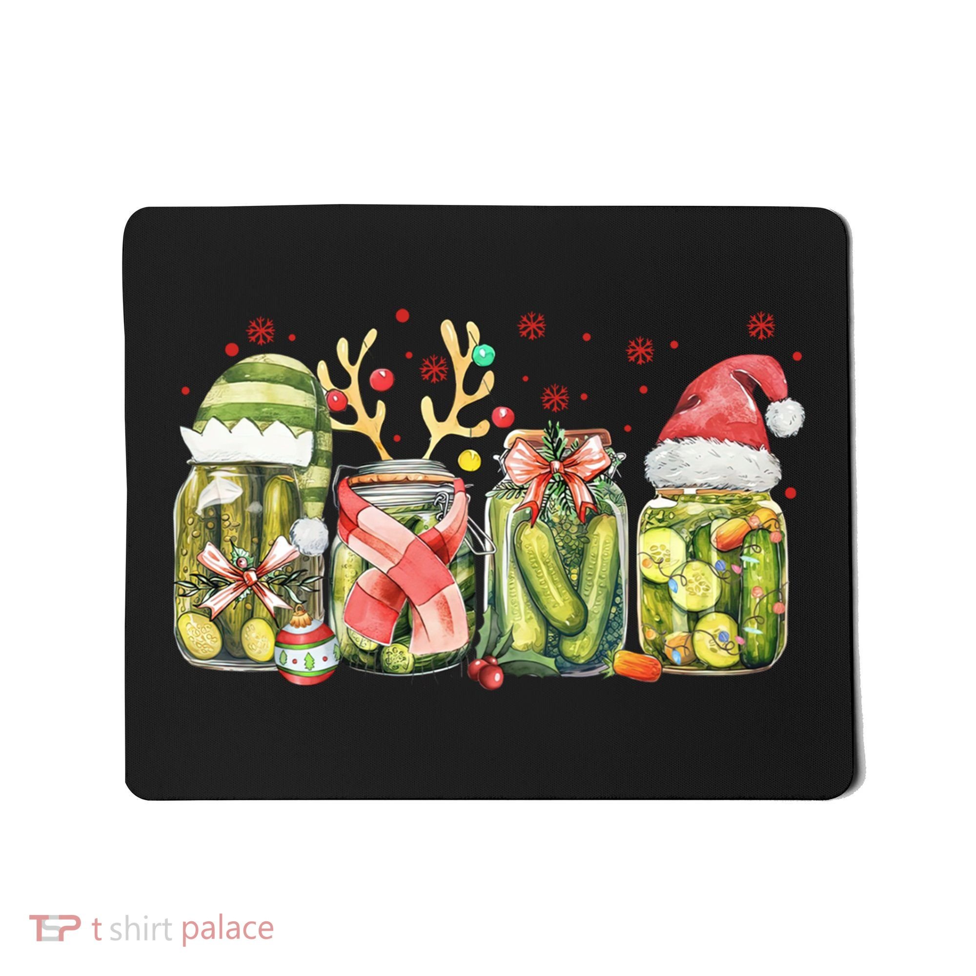 Retro Canned Pickle Christmas Light Xmas Pajama Pickle Lover Mousepad