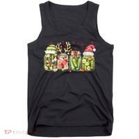 Retro Canned Pickle Christmas Light Xmas Pajama Pickle Lover Tank Top thumb 0