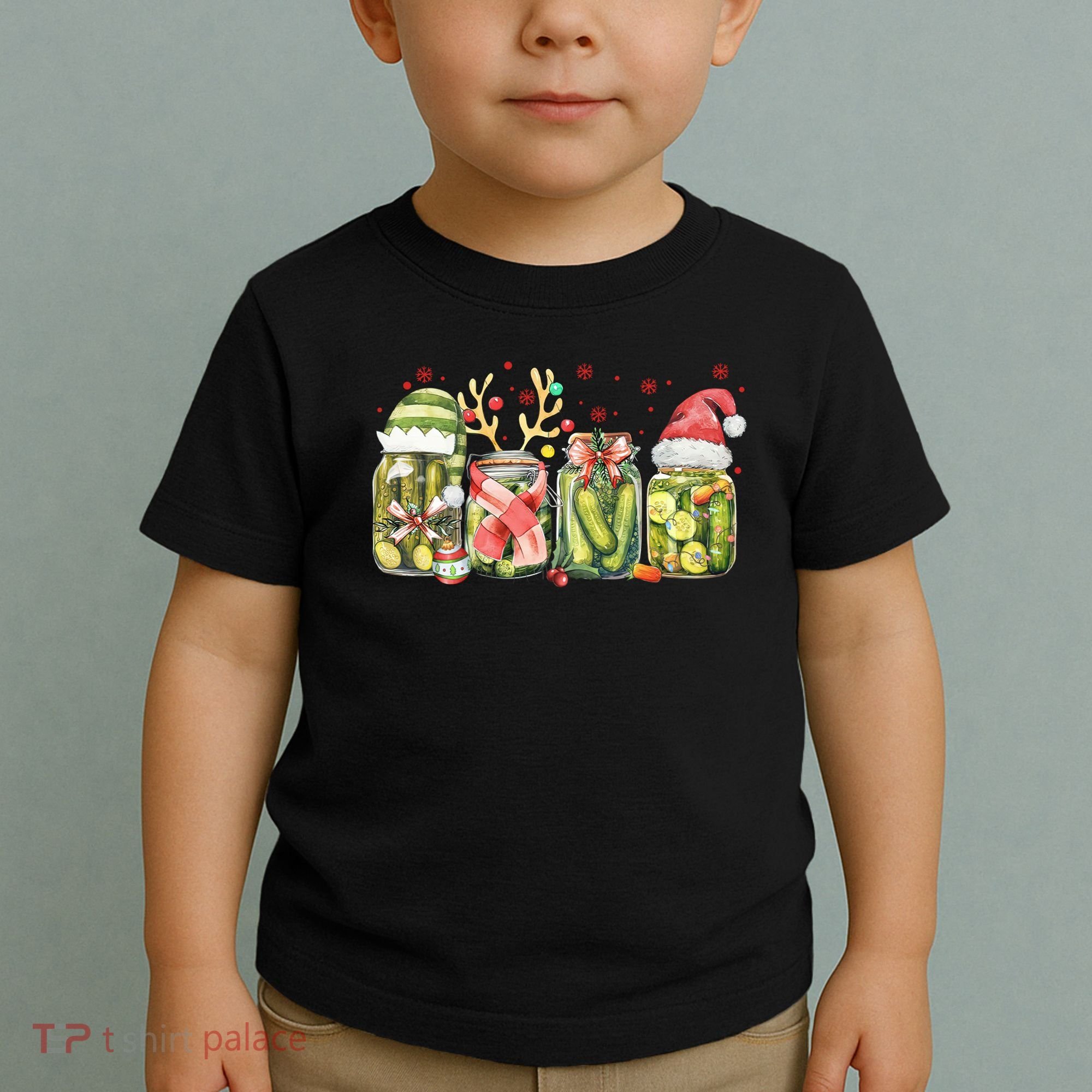 Retro Canned Pickle Christmas Light Xmas Pajama Pickle Lover Toddler T-Shirt