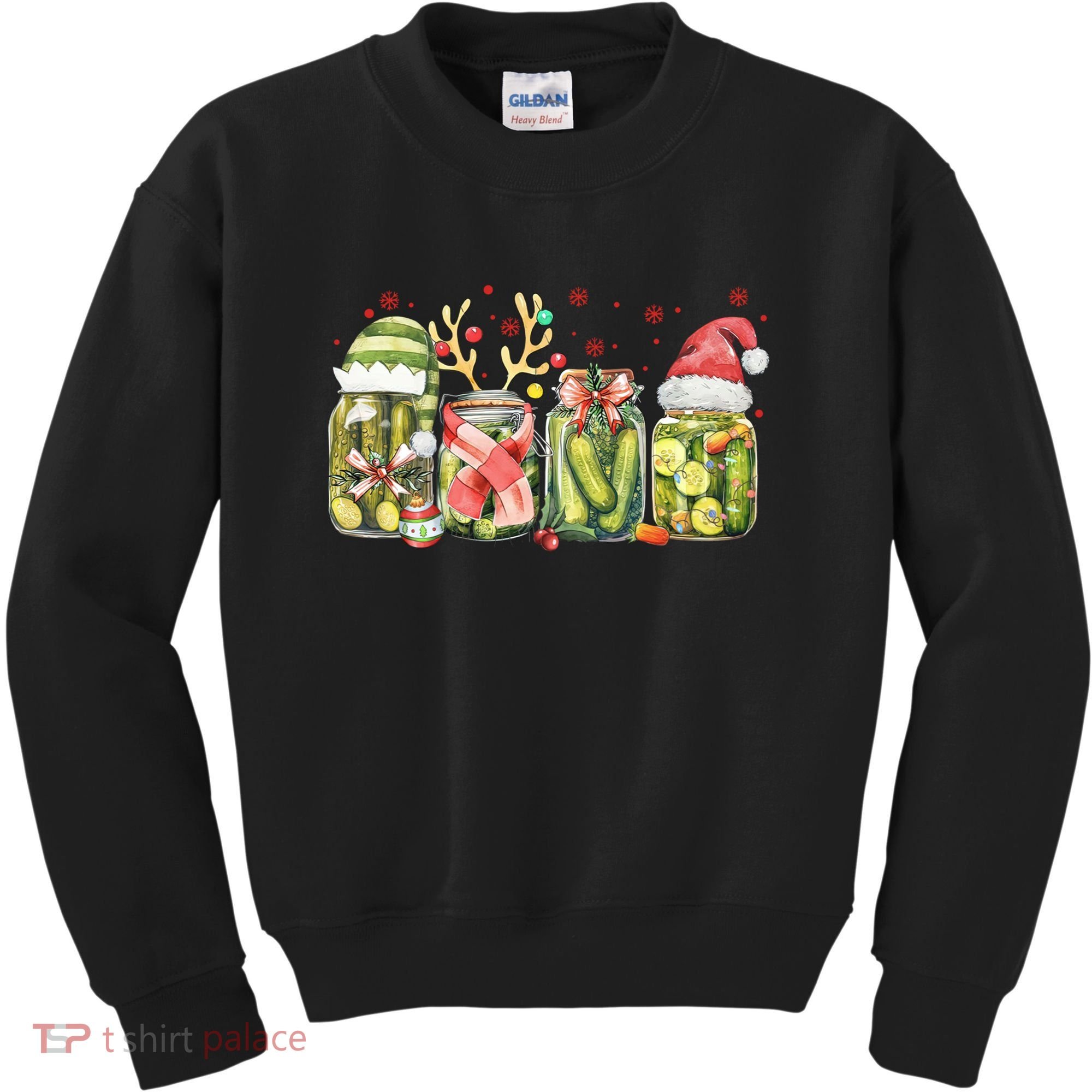 Retro Canned Pickle Christmas Light Xmas Pajama Pickle Lover Kids Sweatshirt