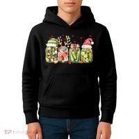Retro Canned Pickle Christmas Light Xmas Pajama Pickle Lover Kids Hoodie thumb 4
