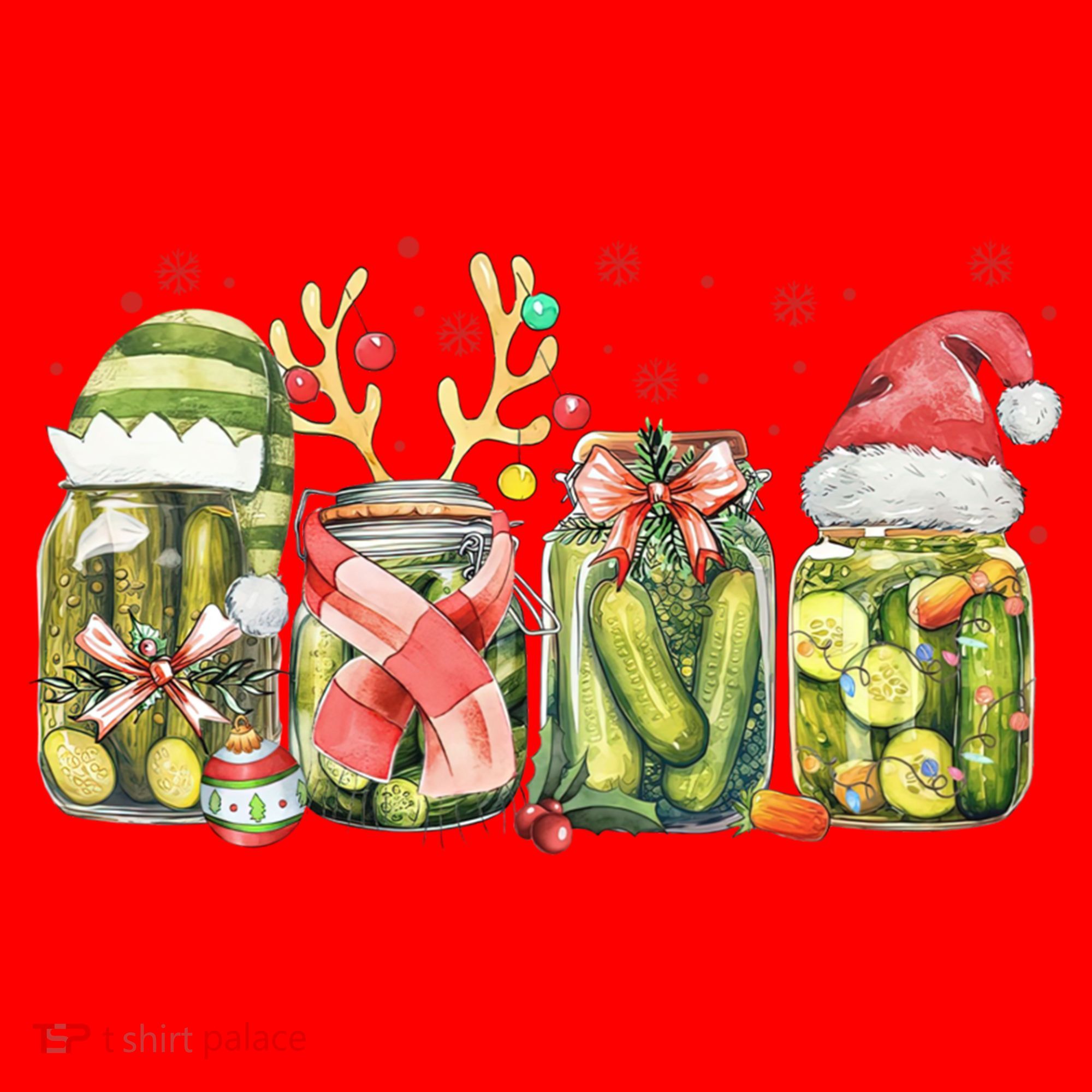Retro Canned Pickle Christmas Light Xmas Pajama Pickle Lover Santa Hat