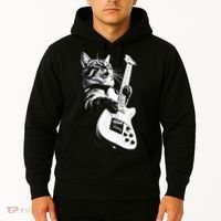 Rock Cat Playing Guitar Hoodie thumb 2