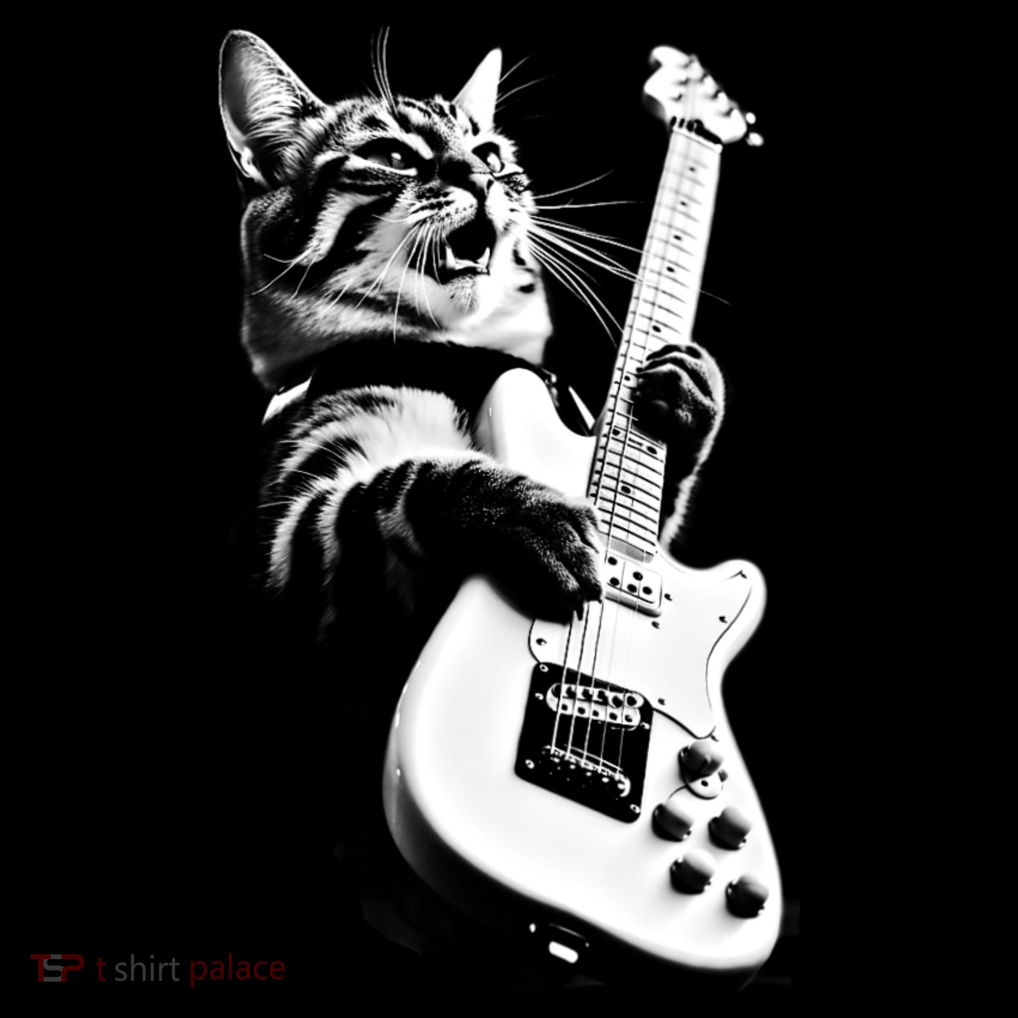 Rock Cat Playing Guitar Hoodie