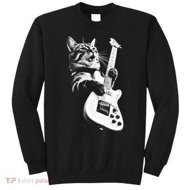 Rock Cat Playing Guitar Sweatshirt