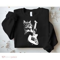 Rock Cat Playing Guitar Sweatshirt thumb 2