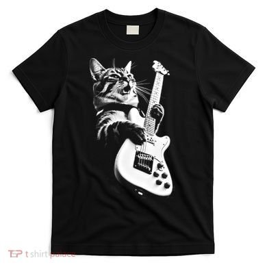 Rock Cat Playing Guitar T-Shirt