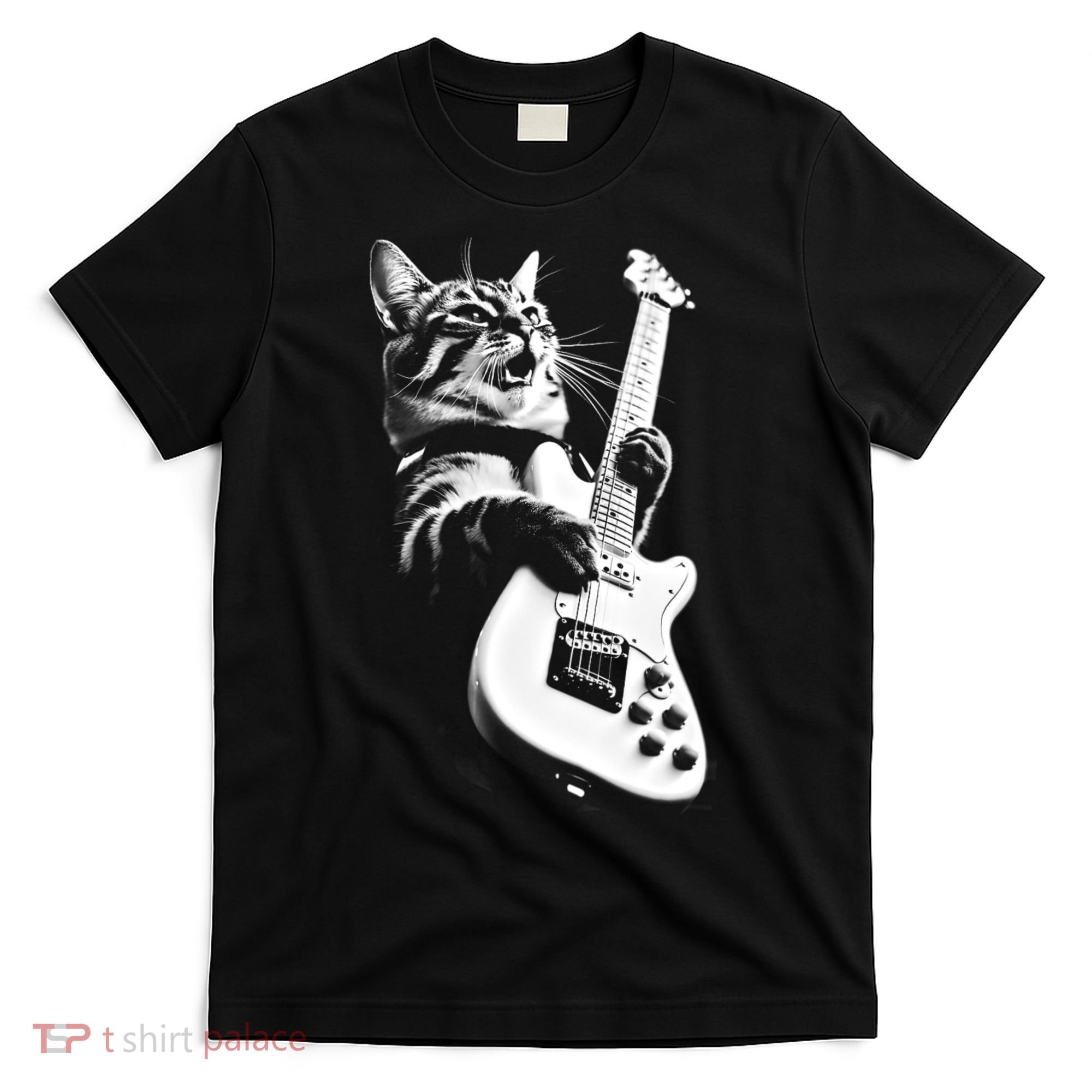 Rock Cat Playing Guitar T-Shirt