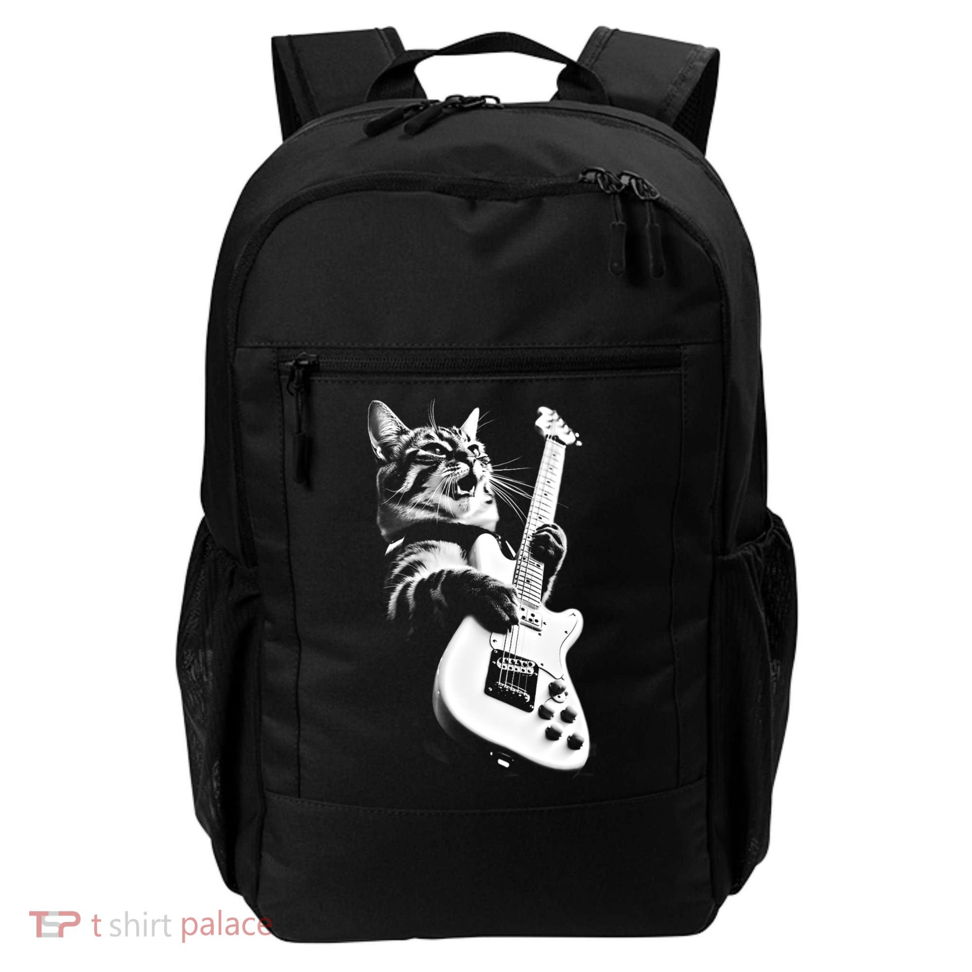Rock Cat Playing Guitar Backpack