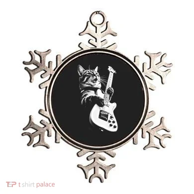 Rock Cat Playing Guitar Ornament
