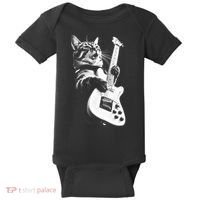 Rock Cat Playing Guitar Baby Bodysuit thumb 0